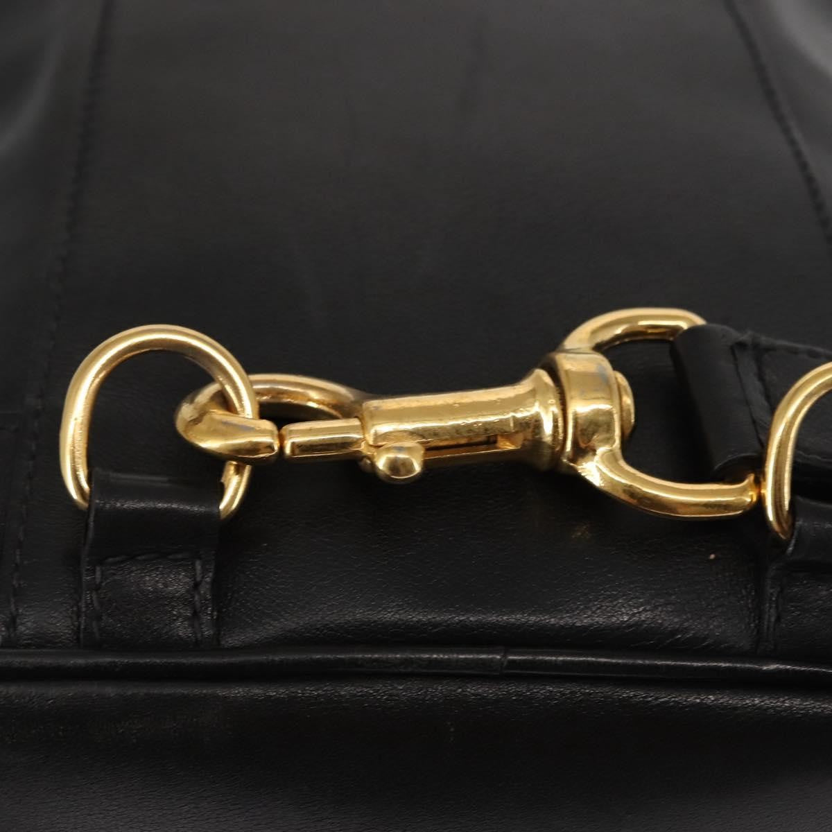 Gucci Vintage Bamboo Sling Backpack Leather, BLACK, LEATHER, Backpack