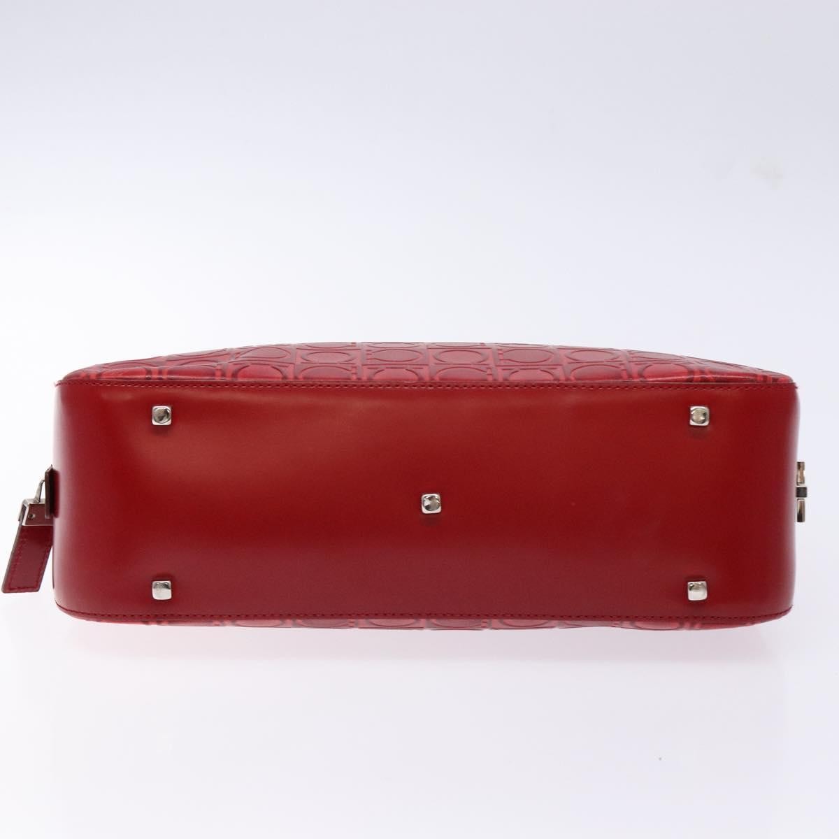 Salvatore Ferragamo Gancini Shoulder Bag Leather, RED, LEATHER, Shoulder bag