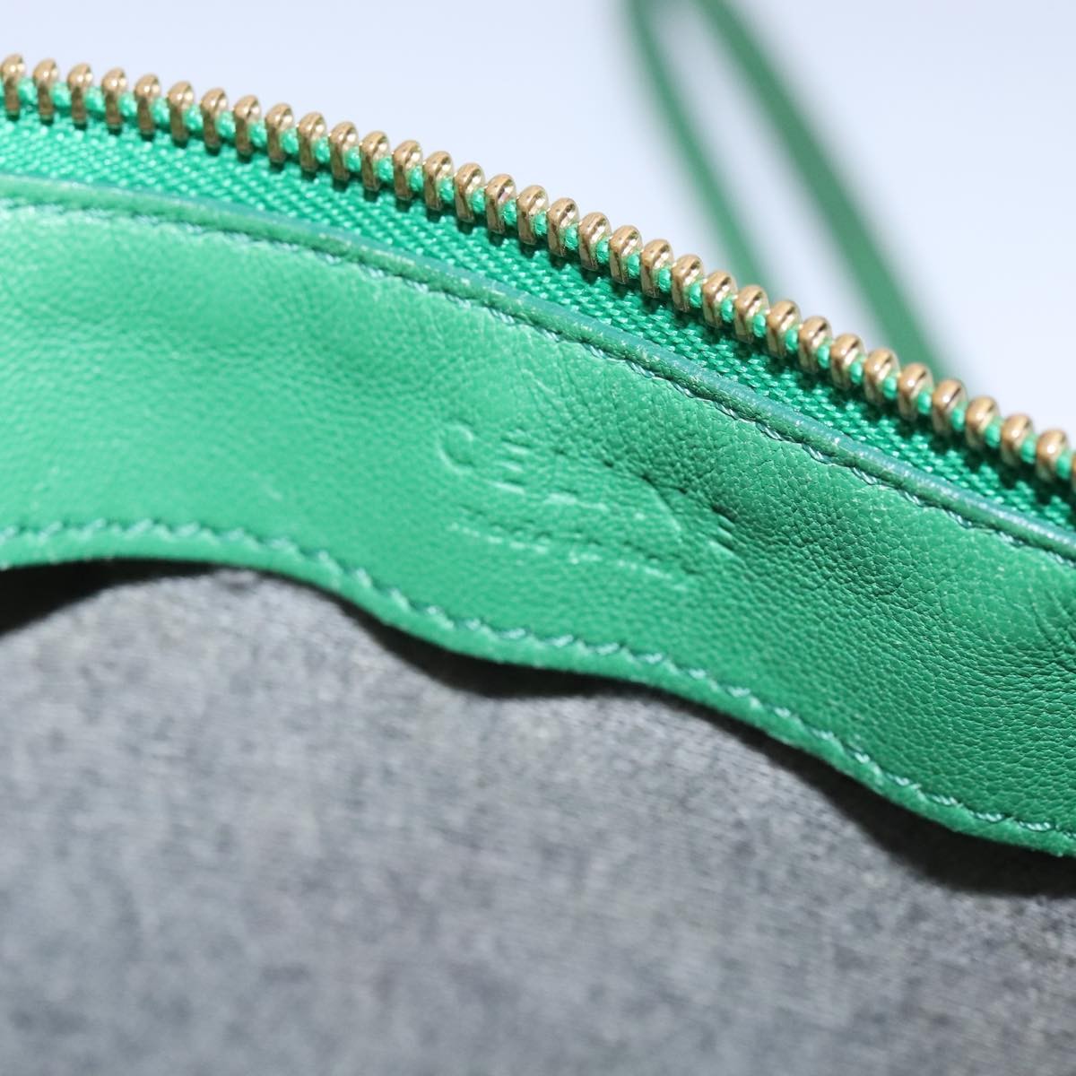 Celine Trio Crossbody Bag Leather, GREEN, LEATHER, Crossbody bag