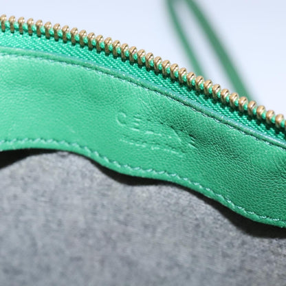 Celine Trio Crossbody Bag Leather, GREEN, LEATHER, Crossbody bag