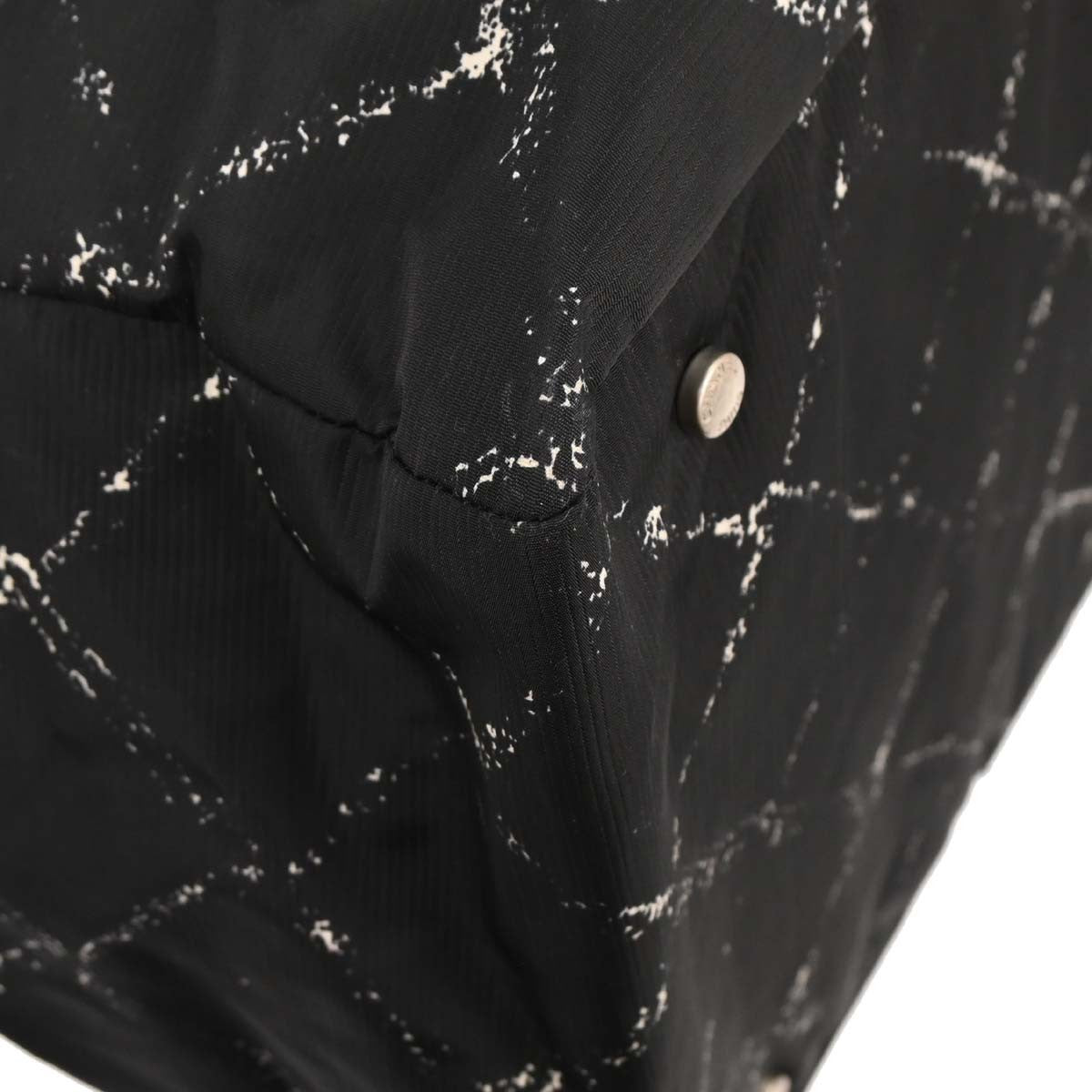 Chanel Travel Line Duffle Bag Printed Nylon, BLACK, NYLON, Travel bag