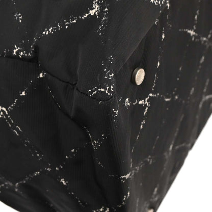 Chanel Travel Line Duffle Bag Printed Nylon, BLACK, NYLON, Travel bag