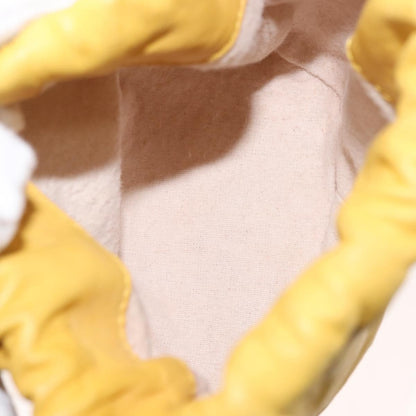 Bottega Veneta Drawstring Bucket Bag Leather and Intrecciato Nappa, YELLOW, LEATHER, Shoulder bag