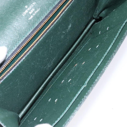 Louis Vuitton Kourad Pouch Taiga, GREEN, LEATHER, Clutche & pouche