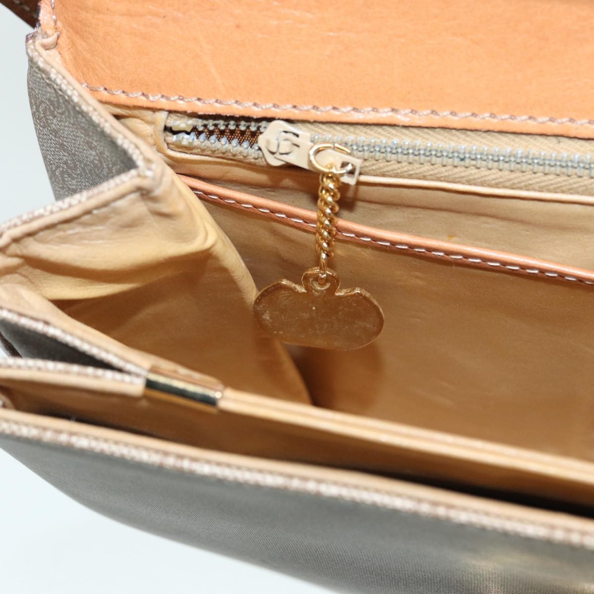 Celine Vintage Macadam Shoulder Bag Canvas, BEIGE, CANVAS, Shoulder bag