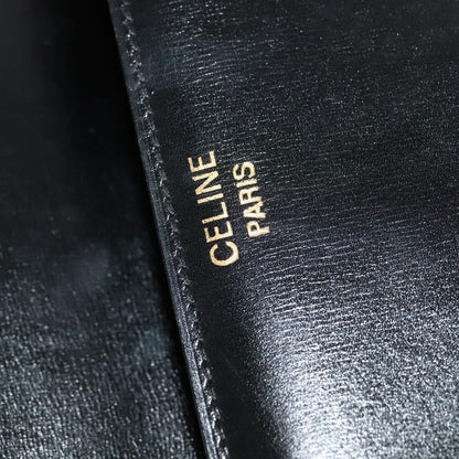 Celine Shoulder Bag Leather, BLACK, LEATHER, Shoulder bag
