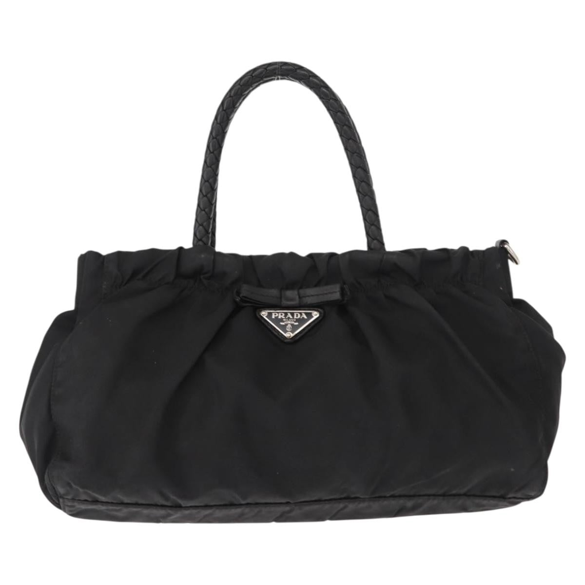 Prada Bow Convertible Tote Tessuto, BLACK, NYLON, Handbag