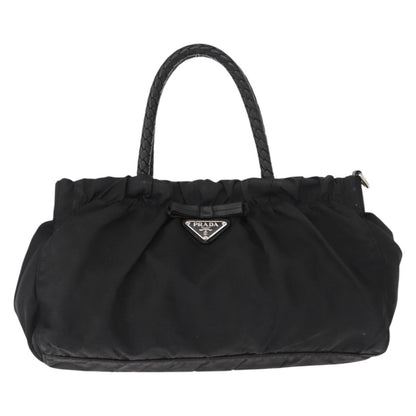 Prada Bow Convertible Tote Tessuto, BLACK, NYLON, Handbag