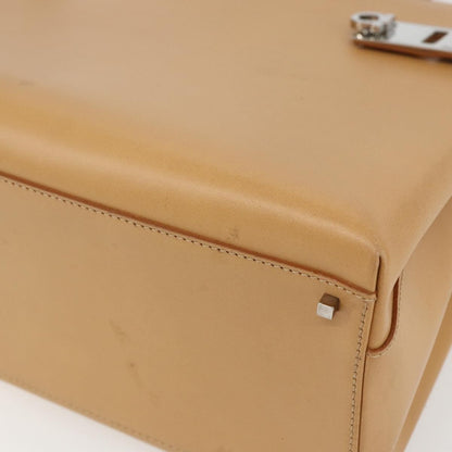 Salvatore Ferragamo Double Gancini Side Buckle Tote Leather, BEIGE, LEATHER, Handbag