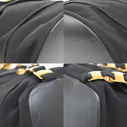 Salvatore Ferragamo Vala Backpack Canvas, Black, Canvas, Backpack