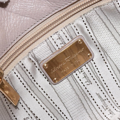 Salvatore Ferragamo Gancini Tote Leather, PINK, LEATHER, Handbag