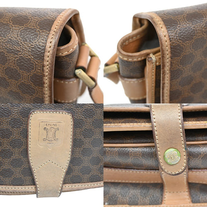 Celine Macadam Shoulder Bag Canvas, BROWN, CANVAS, Shoulder bag