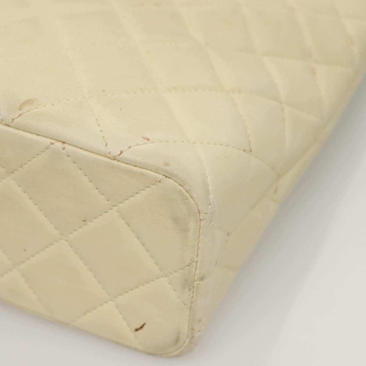 Chanel Vintage CC Front Pocket Tote Quilted Leather, BEIGE, LEATHER, Tote bag