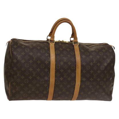 Louis Vuitton Keepall Bag Monogram Canvas, BROWN, CANVAS, Travel bag