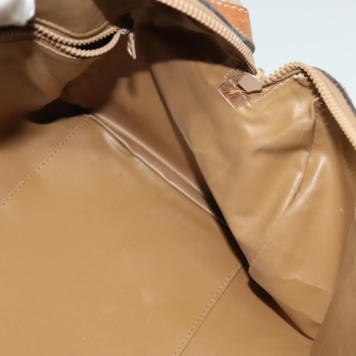 Celine Macadam Handbag Macadam with leather, BEIGE, CANVAS, Handbag