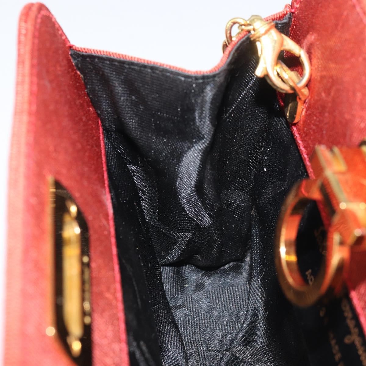 Salvatore Ferragamo Vintage Gancini Chain Shoulder Bag Nylon, RED, NYLON, Shoulder bag