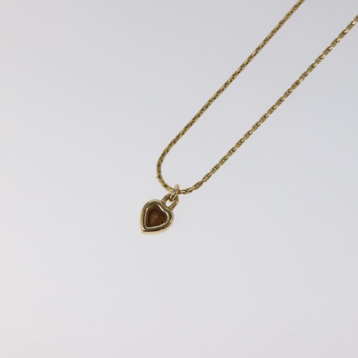 Christian Dior Heart Charm Necklace Metal, GOLD, METAL, Necklace