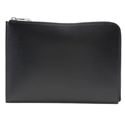 Louis Vuitton Zip Around Pochette Jour Leather, BLACK, LEATHER, Clutche & pouche