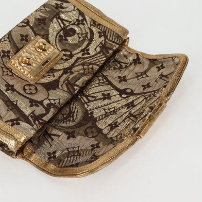 Louis Vuitton Thalie Clutch Brocade Monogram, GOLD, CANVAS, Clutche & pouche