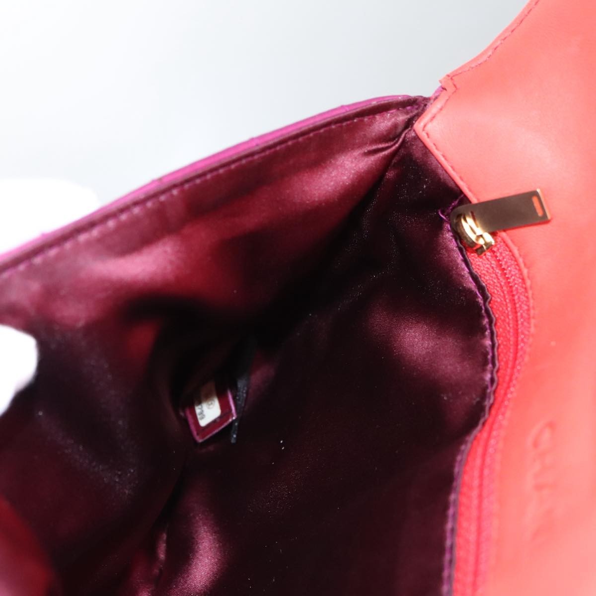 Chanel Vintage Chocolate Bar Double Side Flap Shoulder Bag Quilted Lambskin, PURPLE, LEATHER, Shoulder bag