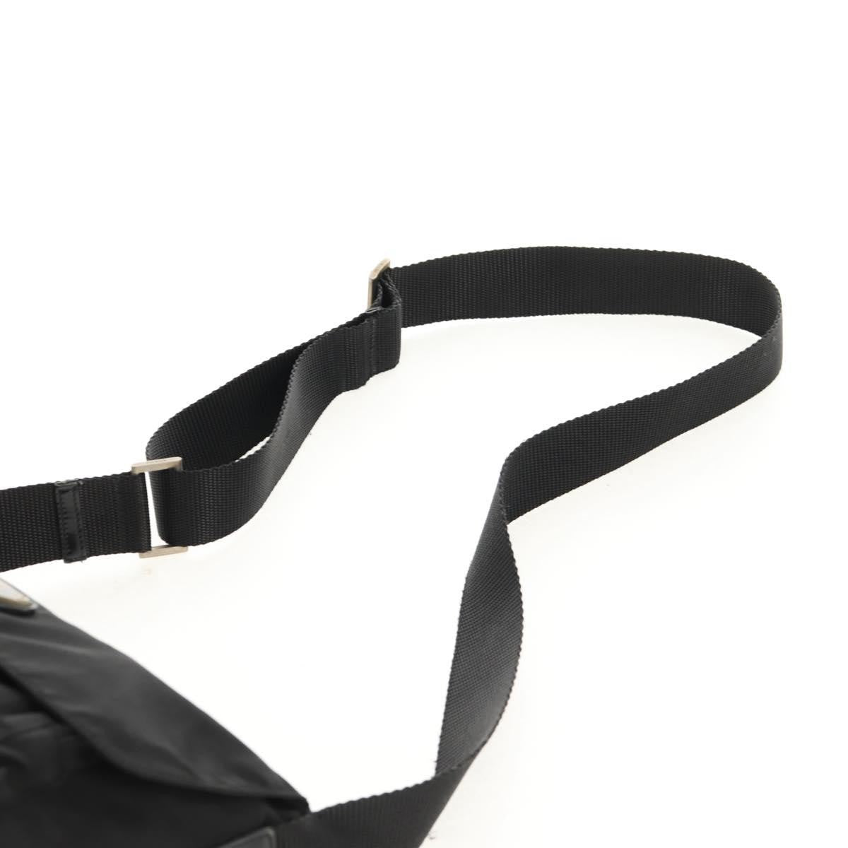 Prada Buckle Messenger Bag Tessuto, BLACK, NYLON, Shoulder bag