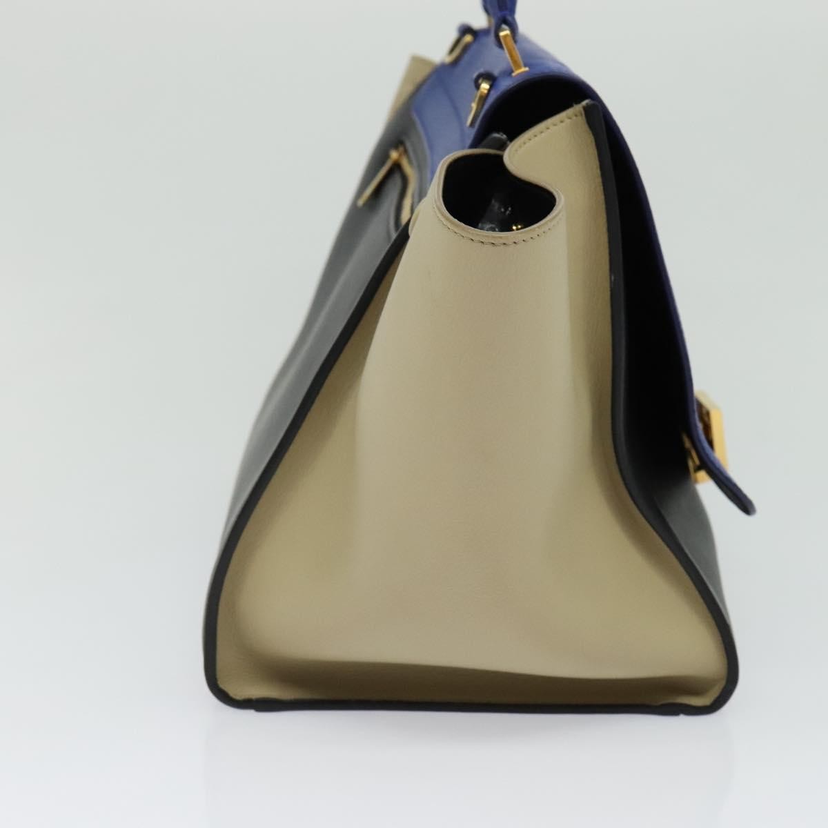 Celine Trapeze Bag Leather, BLUE, LEATHER, Handbag