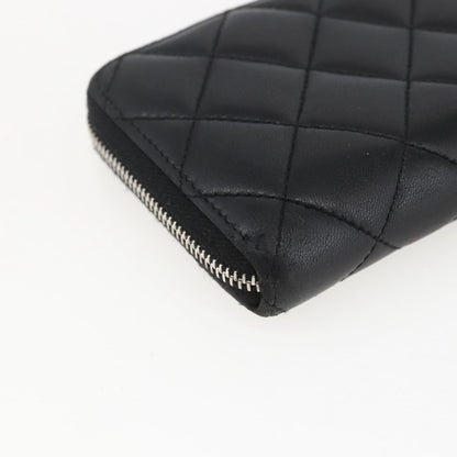 Chanel Zip Around Organizer Wallet Quilted Lambskin, BLACK, LEATHER, Wallets