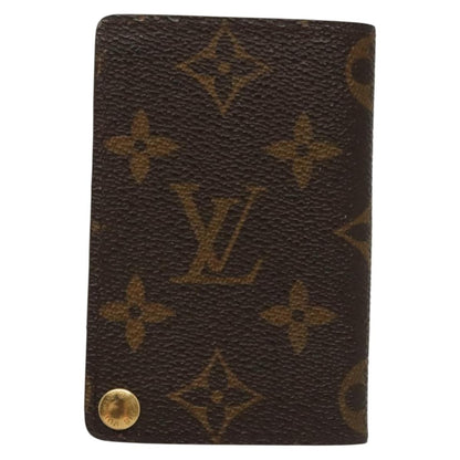 Louis Vuitton Porte Cartes Pression Card Case Monogram Canvas, BROWN, CANVAS, Card Holders