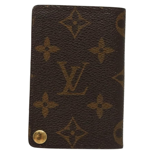 Louis Vuitton Porte Cartes Pression Card Case Monogram Canvas, BROWN, CANVAS, Card Holders