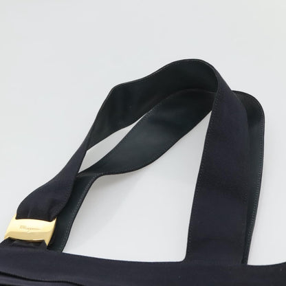 Salvatore Ferragamo Vala tote Canvas, NAVY, CANVAS, Tote bag