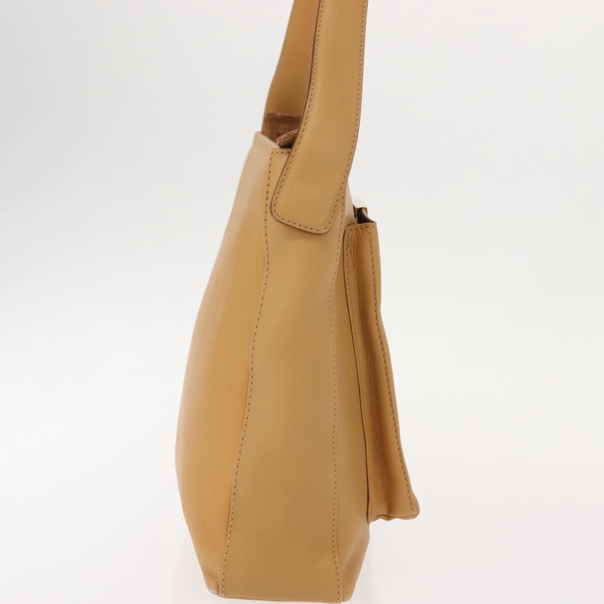 Salvatore Ferragamo Vintage Shoulder Bag Leather, BEIGE, LEATHER, Shoulder bag