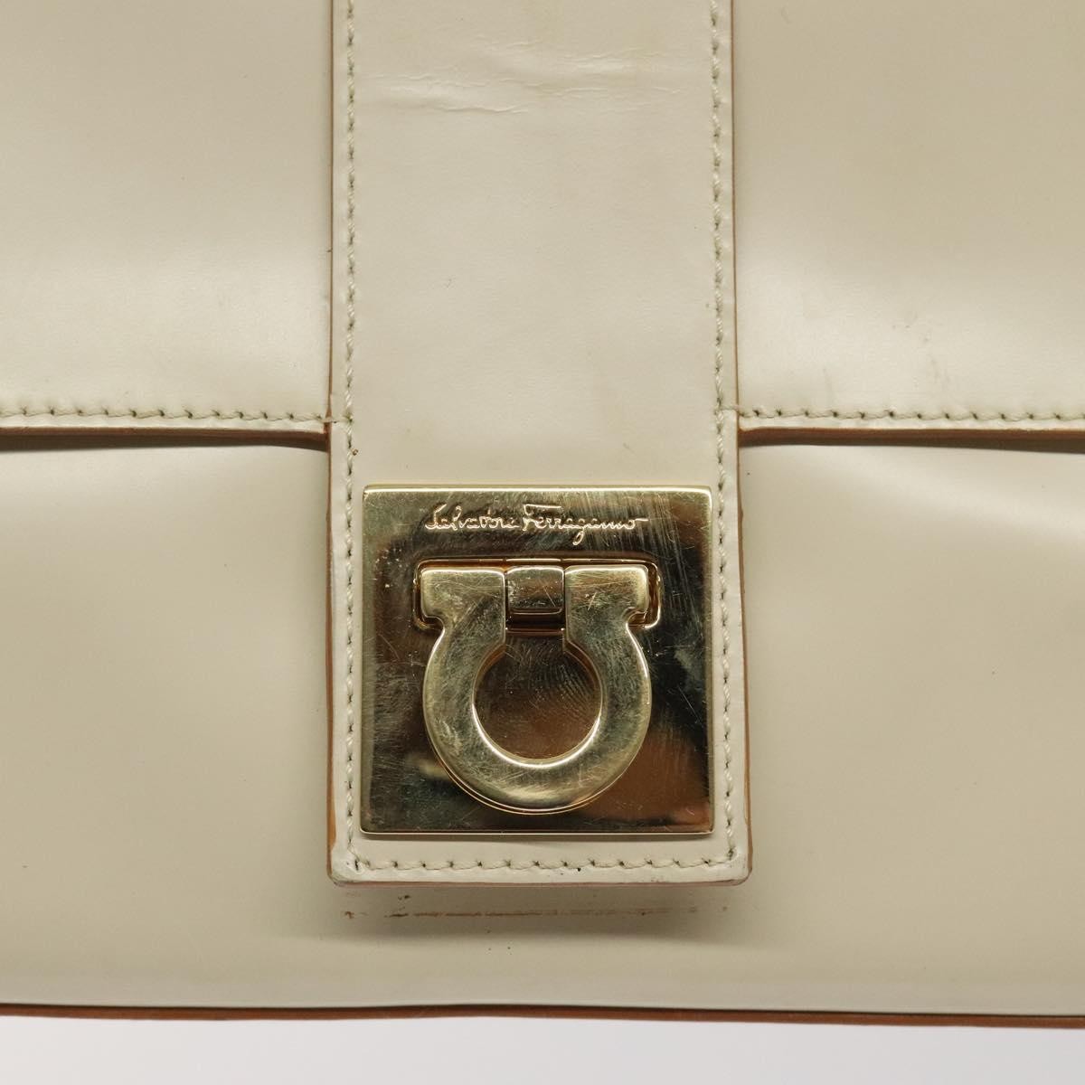 Salvatore Ferragamo Gancini handbag Leather, BEIGE, LEATHER, Handbag