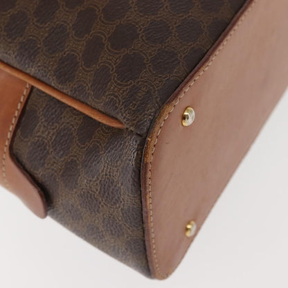 Celine Vintage Macadam Handbag Canvas and Leather, BROWN, CANVAS, Handbag