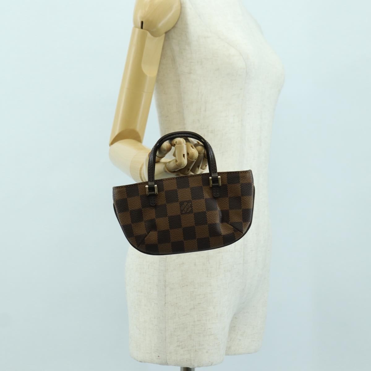 Louis Vuitton Manosque Pochette Damier, Brown, Canvas, Clutch