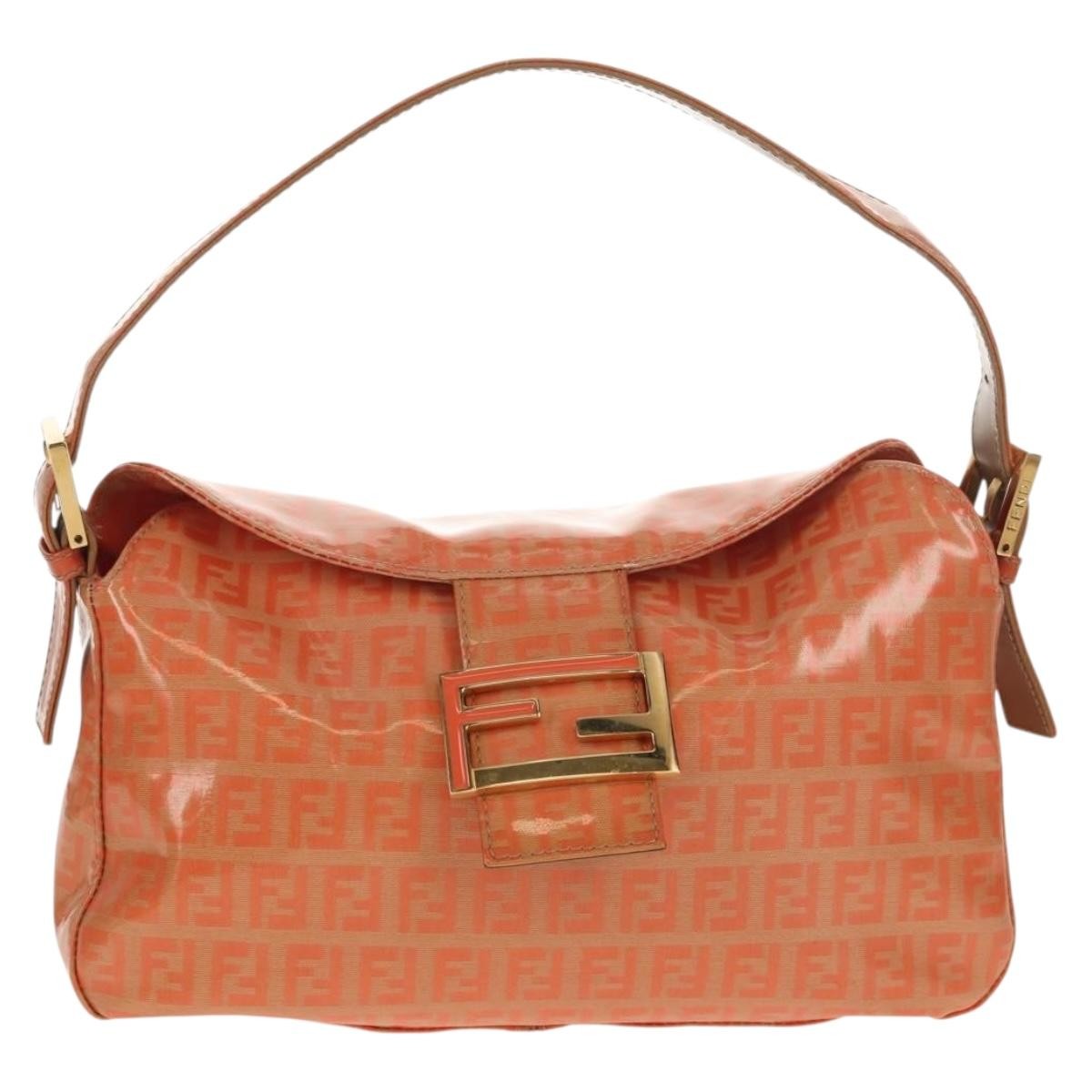 Fendi Mamma baguette Canvas, ORANGE, CANVAS, Shoulder bag