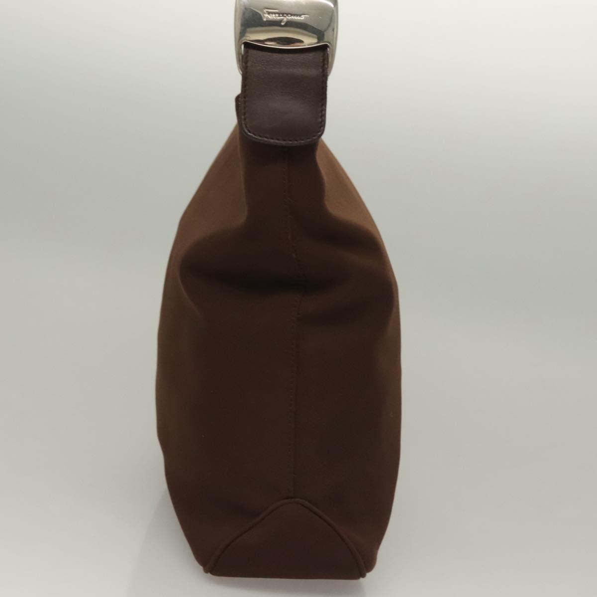 Salvatore Ferragamo Vala Shoulder Bag Canvas, BROWN, CANVAS, Shoulder bag