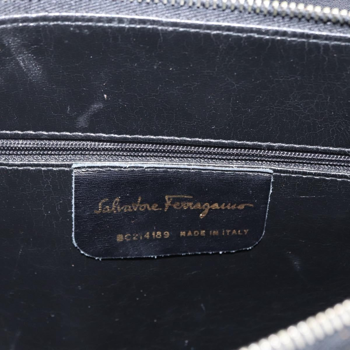 Salvatore Ferragamo Gancini Shoulder Bag Leather, BLACK, LEATHER, Shoulder bag