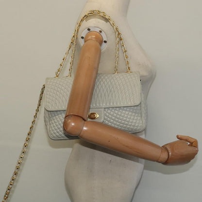 Bally Vintage Chain Shoulder Bag Quilted Leather, BEIGE, LEATHER, Shoulder bag
