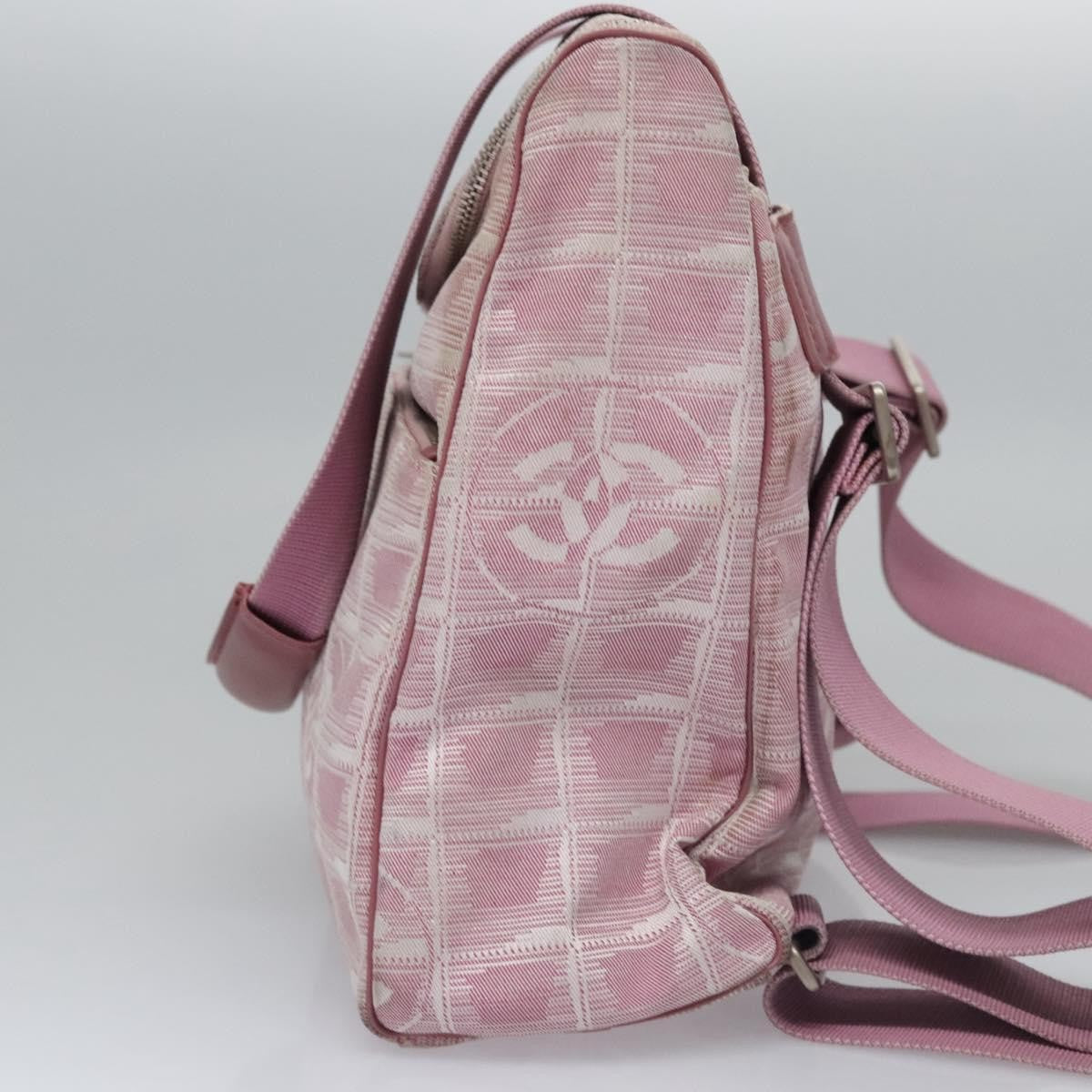 Chanel Travel Line Backpack Canvas, PINK, CANVAS, Backpack