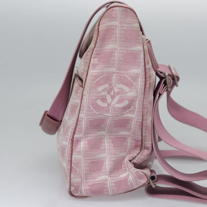 Chanel Travel Line Backpack Canvas, PINK, CANVAS, Backpack