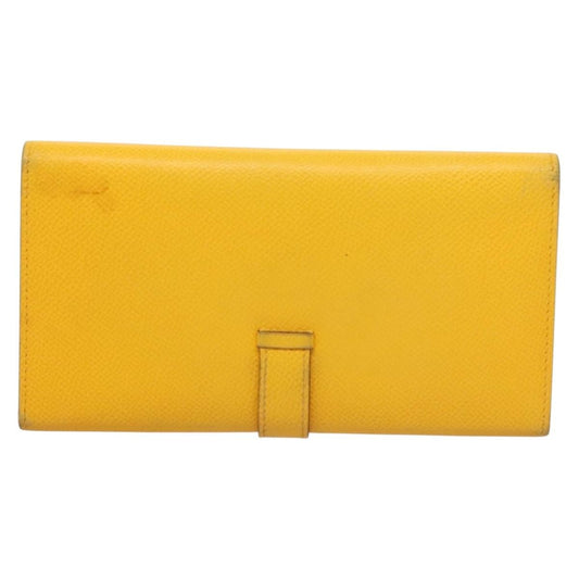 Hermes Bearn Wallet Epsom, YELLOW, LEATHER, Wallets