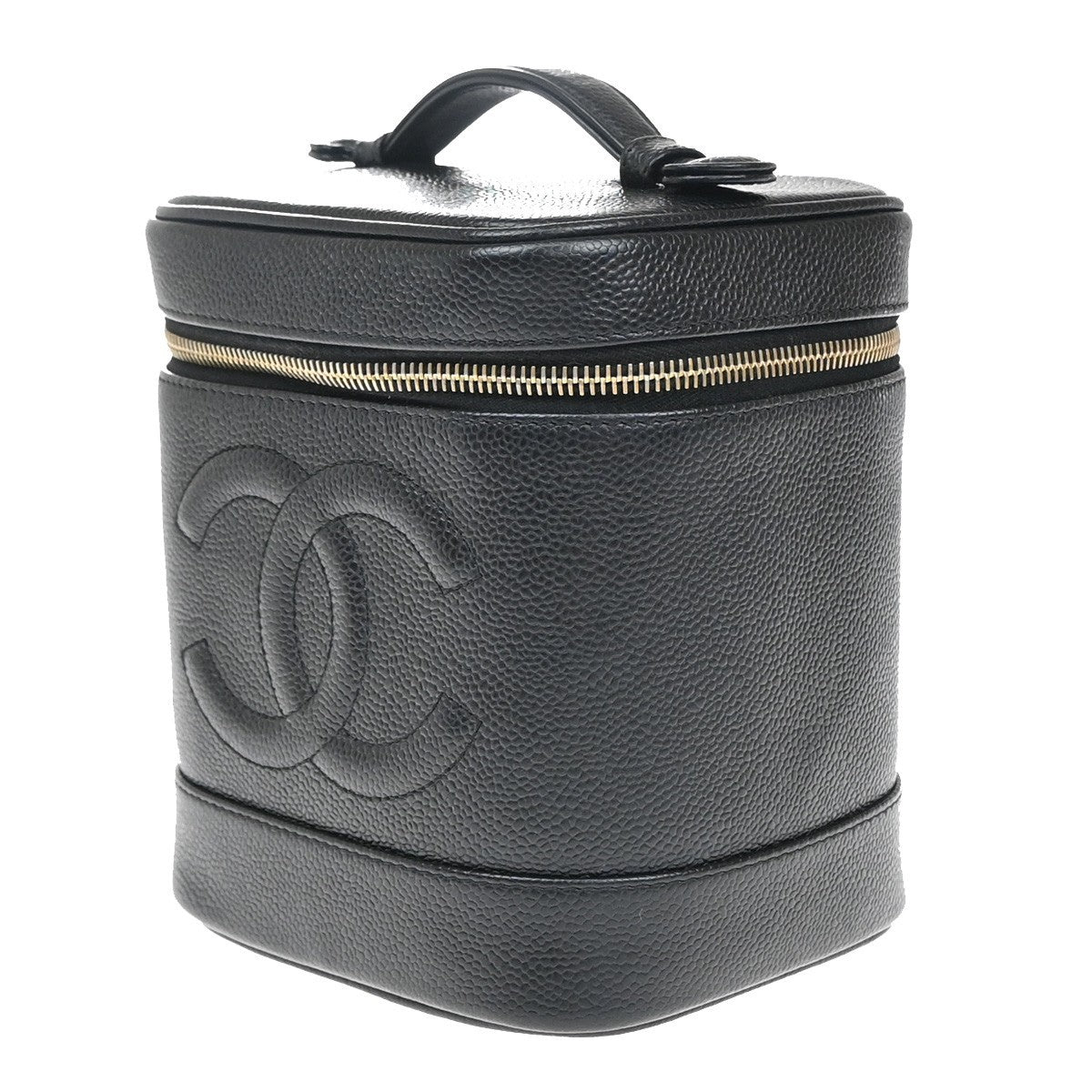 Chanel Vanity pouch Leather, BLACK, LEATHER, Toiletry Case