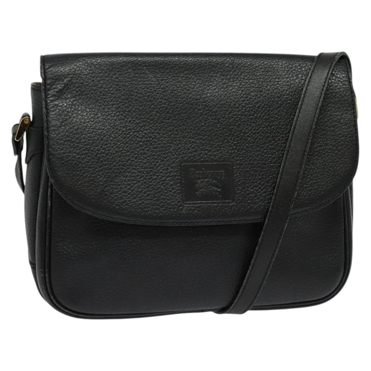 Burberry Vintage Crossbody Bag Leather, BLACK, LEATHER, Shoulder bag