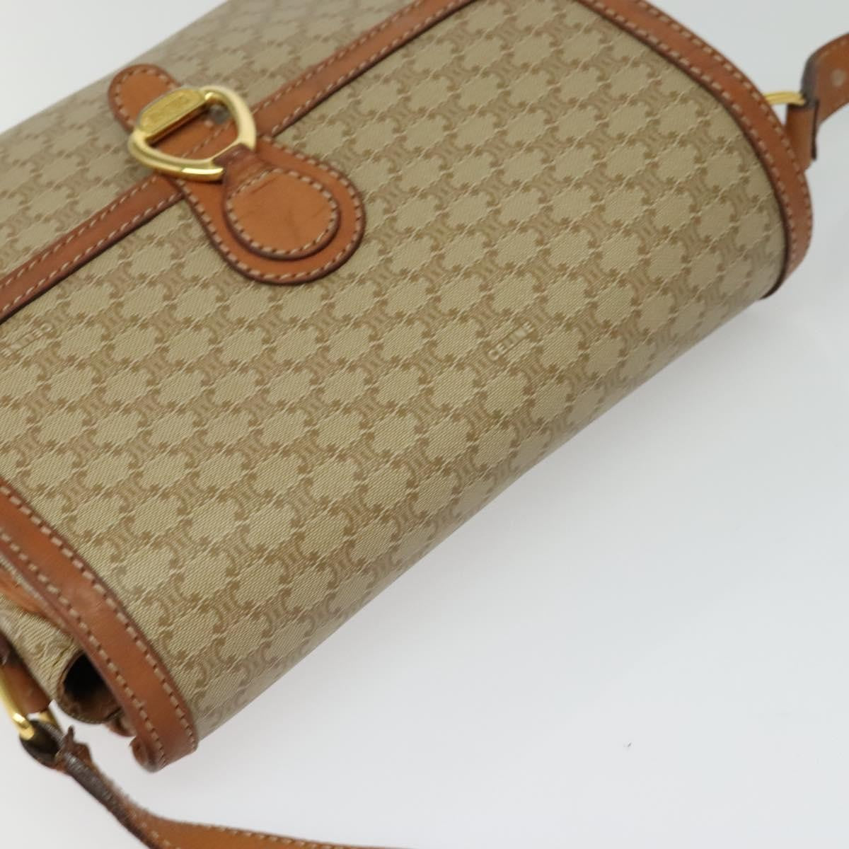 Celine Macadam Shoulder Bag PVC Leather, BEIGE, CANVAS, Shoulder bag