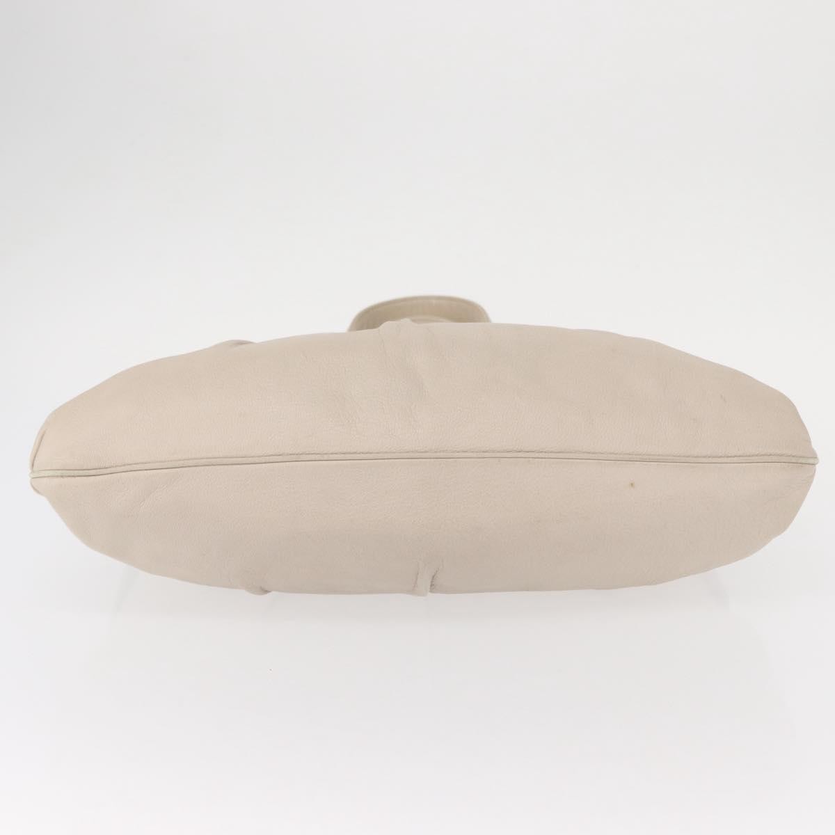 Salvatore Ferragamo Gancini Shoulder Bag Leather, WHITE, LEATHER, Shoulder bag