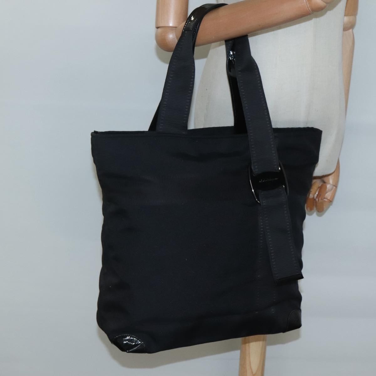 Salvatore Ferragamo Vala tote Canvas, BLACK, CANVAS, Tote bag