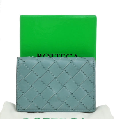 Bottega Veneta Intrecciato Wallet Leather, BLUE, LEATHER, Wallets