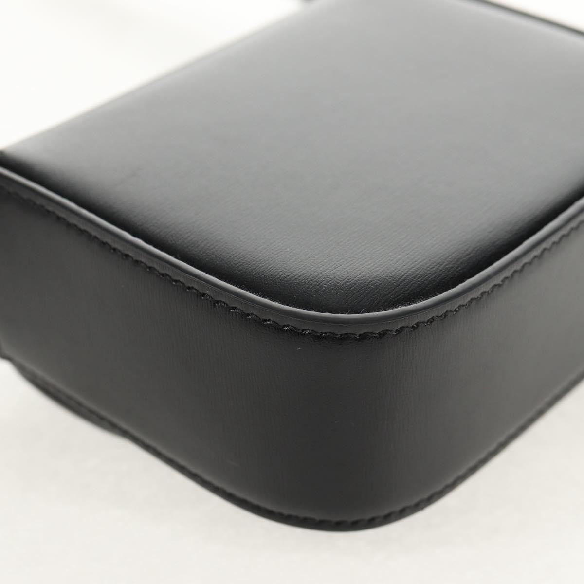 Celine Vintage Triomphe Shoulder Bag Leather, Black, Leather, Handbag
