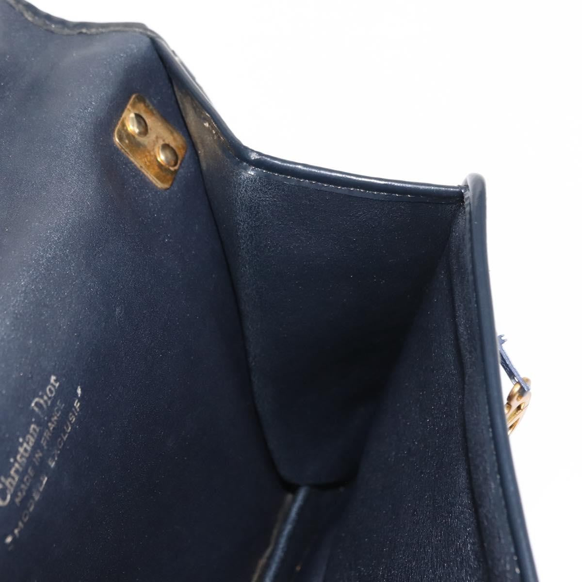 Christian Dior Vintage Trotter Shoulder Bag Canvas, NAVY, CANVAS, Shoulder bag