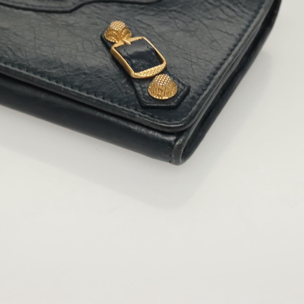 Balenciaga Giant Money Flap Wallet Leather, NAVY, LEATHER, Wallets